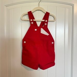 Popsicle vintage red and white overalls size 18 month polyester blend